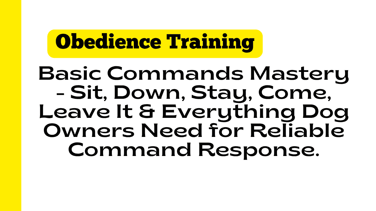 Obedience Training Complete Guide: Basic Commands Mastery - Sit, Down, Stay, Come, Leave It & Everything Dog Owners Need for Reliable Command Response 1 Obedience Training