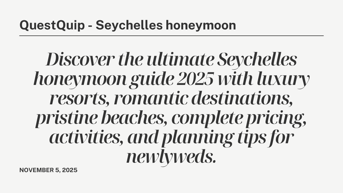 Seychelles honeymoon