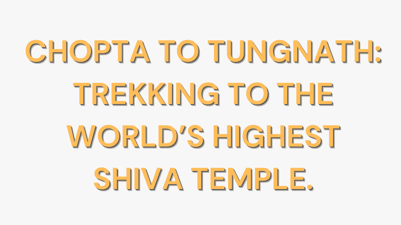 Chopta to Tungnath