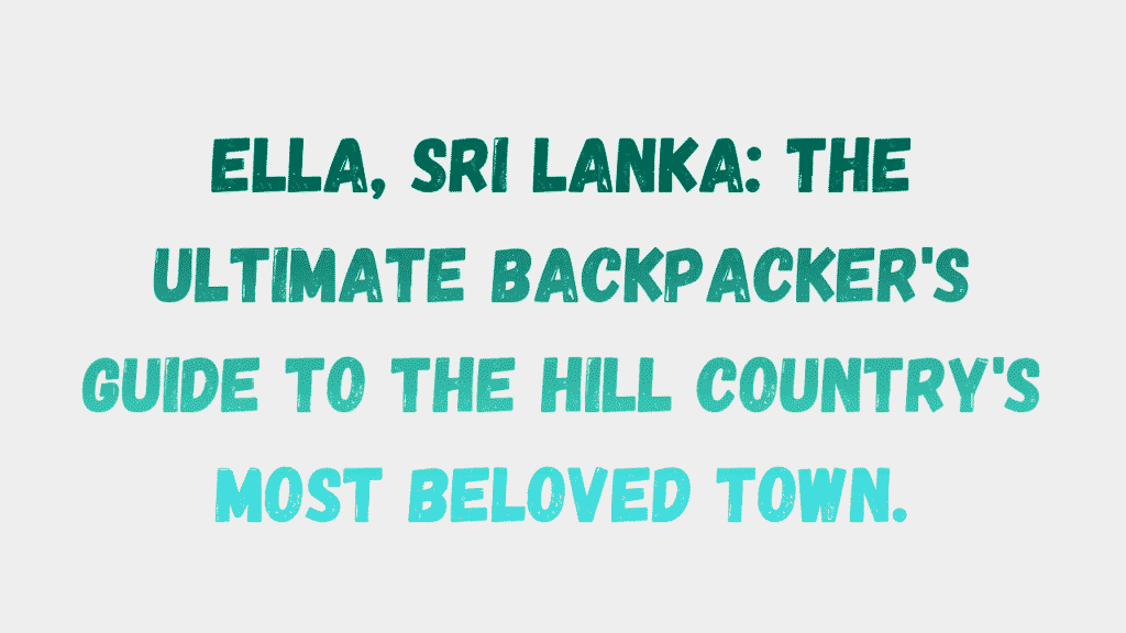 Ella Sri Lanka