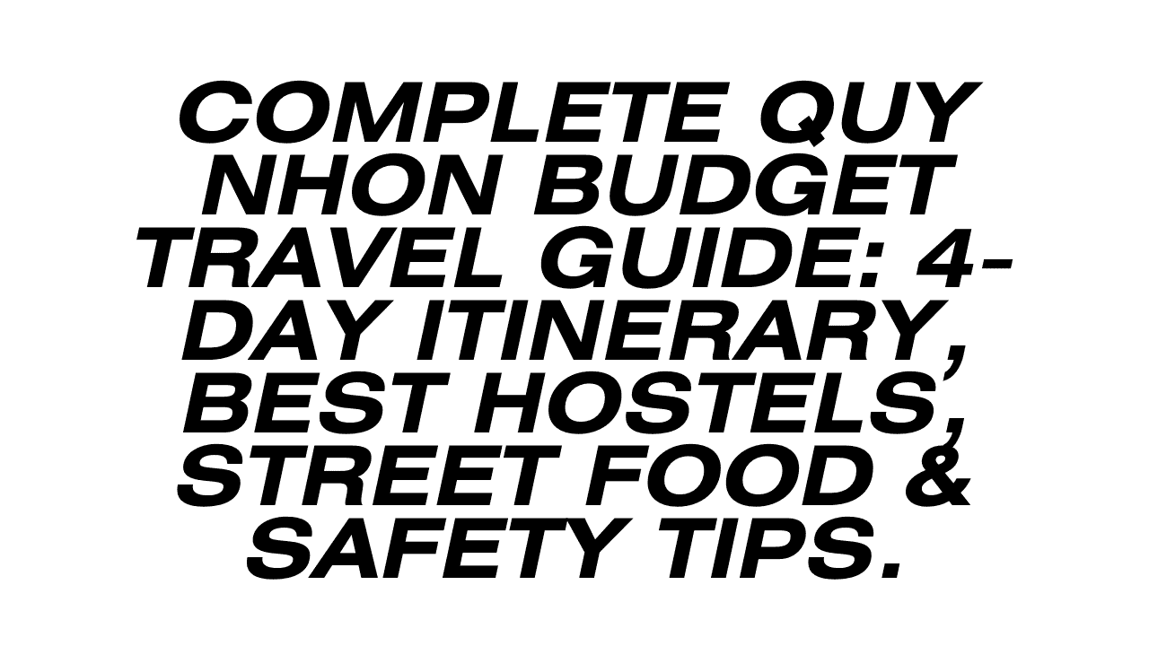 Quy Nhon Budget Travel